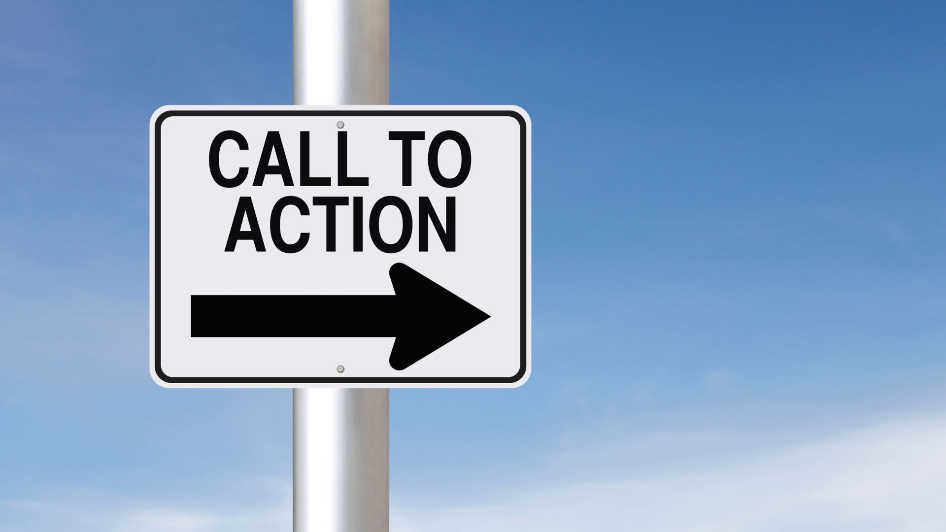 Call to action-skylt